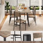 Set da 7 pezzi per tavolo da pranzo industriale da cucina con 6 sedie con schienale lungo