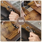 Set da 7 pezzi per tavolo da pranzo industriale da cucina con 6 sedie con schienale lungo