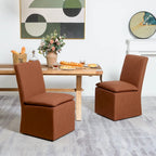 Sedia da pranzo laterale KINWELL 21 imbottita in tessuto performante con ruote (set da 2)