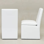 Sedia da pranzo laterale KINWELL 21 imbottita in tessuto performante con ruote (set da 2)