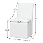 Sedia da pranzo laterale KINWELL 21 imbottita in tessuto performante con ruote (set da 2)