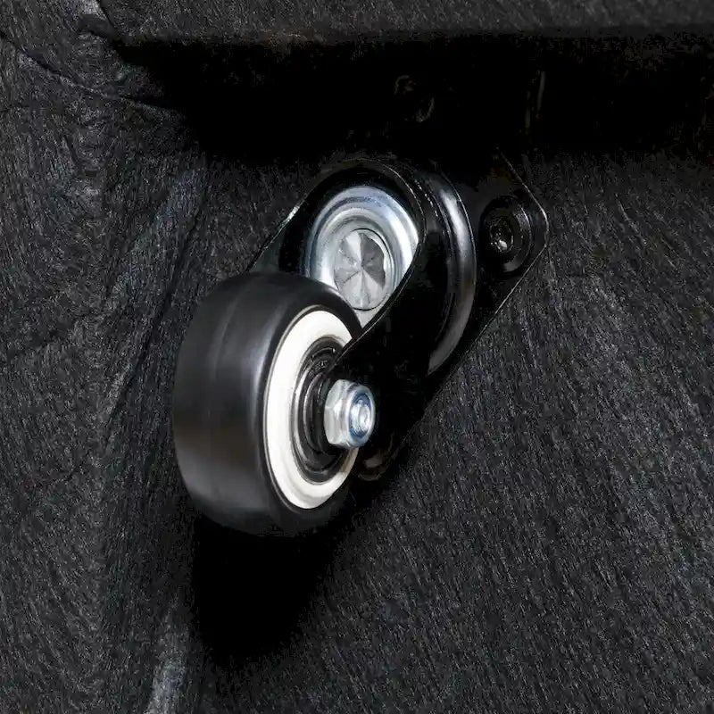 Sedia da pranzo laterale KINWELL 21 imbottita in tessuto performante con ruote (set da 2)