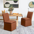 Sedia da pranzo laterale KINWELL 21 imbottita in tessuto performante con ruote (set da 2)