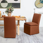 Sedia da pranzo laterale KINWELL 21 imbottita in tessuto performante con ruote (set da 2)