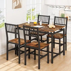 Set Tavolo da Pranzo e Sedie a 5 Pezzi, Set Tavolo da Pranzo Industriale Moderno, Dinette, Set da Pranzo Salvaspazio per Piccoli Ambienti, Pub