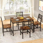 Set Tavolo da Pranzo e Sedie a 5 Pezzi, Set Tavolo da Pranzo Industriale Moderno, Dinette, Set da Pranzo Salvaspazio per Piccoli Ambienti, Pub
