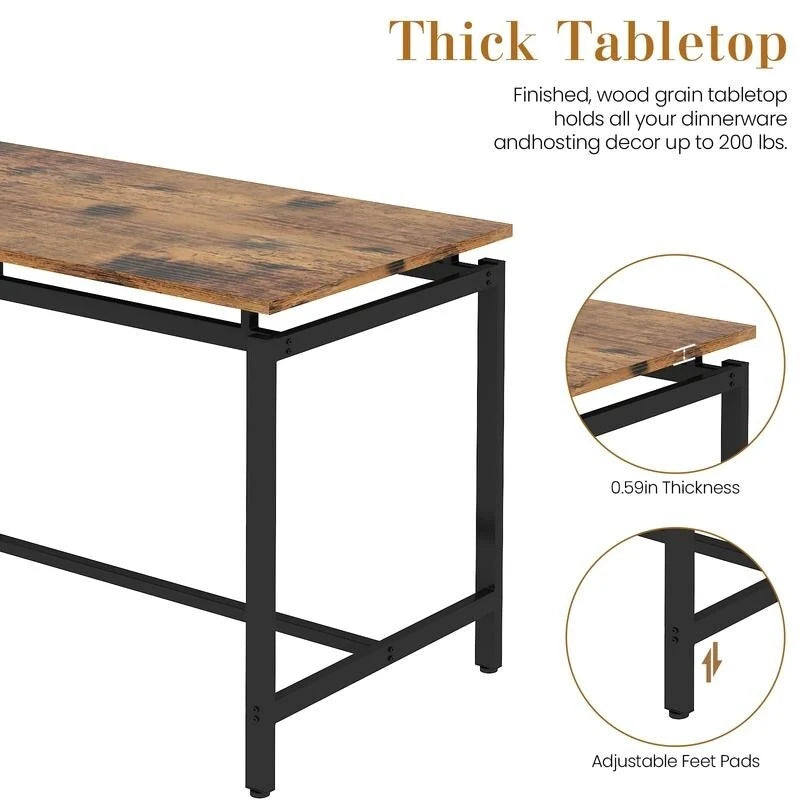 Set Tavolo da Pranzo e Sedie a 5 Pezzi, Set Tavolo da Pranzo Industriale Moderno, Dinette, Set da Pranzo Salvaspazio per Piccoli Ambienti, Pub