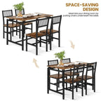 Set Tavolo da Pranzo e Sedie a 5 Pezzi, Set Tavolo da Pranzo Industriale Moderno, Dinette, Set da Pranzo Salvaspazio per Piccoli Ambienti, Pub