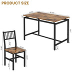 Set Tavolo da Pranzo e Sedie a 5 Pezzi, Set Tavolo da Pranzo Industriale Moderno, Dinette, Set da Pranzo Salvaspazio per Piccoli Ambienti, Pub