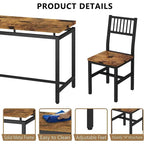 Set Tavolo da Pranzo e Sedie a 5 Pezzi, Set Tavolo da Pranzo Industriale Moderno, Dinette, Set da Pranzo Salvaspazio per Piccoli Ambienti, Pub