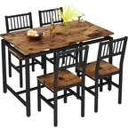Set Tavolo da Pranzo e Sedie a 5 Pezzi, Set Tavolo da Pranzo Industriale Moderno, Dinette, Set da Pranzo Salvaspazio per Piccoli Ambienti, Pub