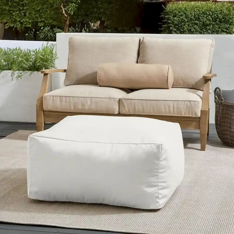 Pouf Sorra Home Sunbrella da esterno, solido, con bordo affilato