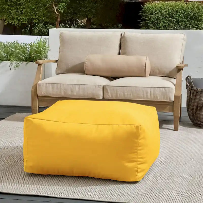 Pouf Sorra Home Sunbrella da esterno, solido, con bordo affilato