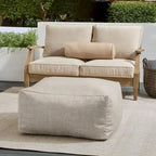 Pouf Sorra Home Sunbrella da esterno, solido, con bordo affilato