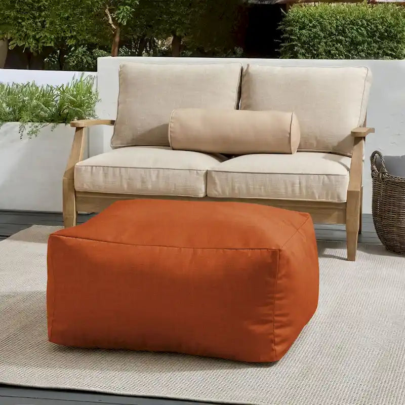 Pouf Sorra Home Sunbrella da esterno, solido, con bordo affilato