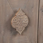 Credenza a Fiori Intagliati Stile Antico con Cassetti e Ante