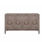 Credenza a Fiori Intagliati Stile Antico con Cassetti e Ante