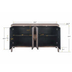 Credenza a Fiori Intagliati Stile Antico con Cassetti e Ante