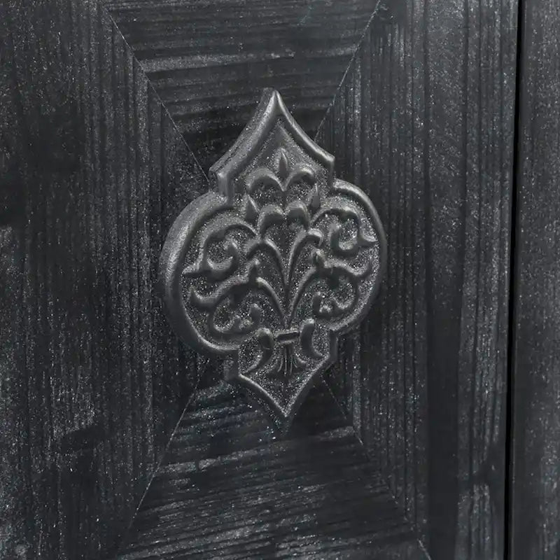Credenza a Fiori Intagliati Stile Antico con Cassetti e Ante