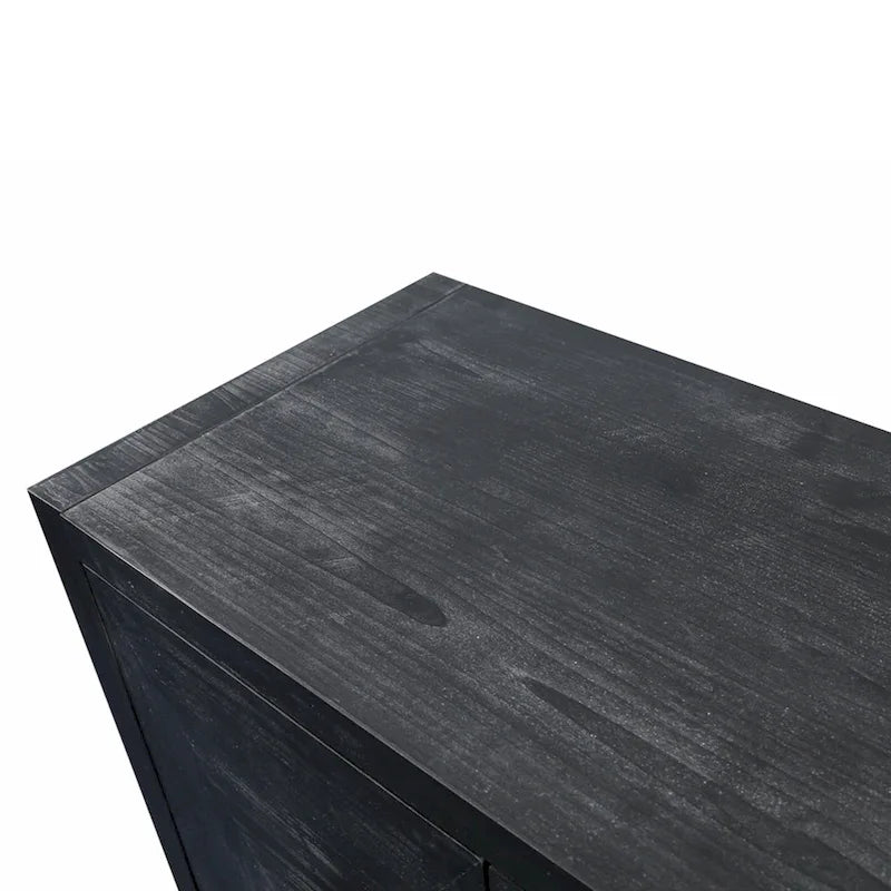 Credenza a Fiori Intagliati Stile Antico con Cassetti e Ante