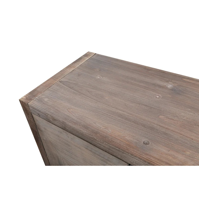 Credenza a Fiori Intagliati Stile Antico con Cassetti e Ante