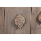 Credenza a Fiori Intagliati Stile Antico con Cassetti e Ante