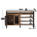 Moasis 55 Mobile Bar Industriale con Luci a LED e Prese di Corrente - 139,7L x 39,8W x 74,9H cm