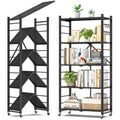 Foldable Metal Storage Shelves 4 or 5 Tier with Hooks and Wheels
