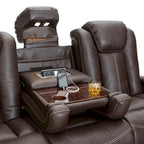 Canapé inclinable électrique en cuir marron Seatcraft Republic pour cinéma maison