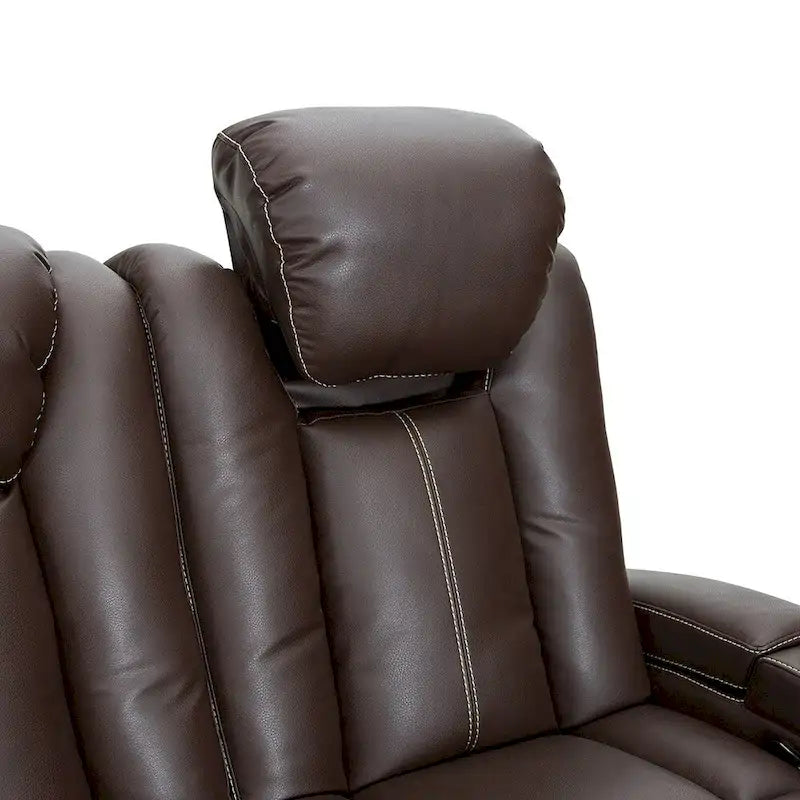 Canapé inclinable électrique en cuir marron Seatcraft Republic pour cinéma maison
