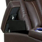 Canapé inclinable électrique en cuir marron Seatcraft Republic pour cinéma maison