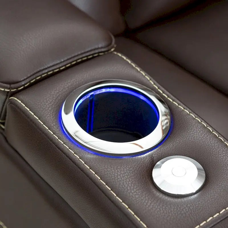 Canapé inclinable électrique en cuir marron Seatcraft Republic pour cinéma maison