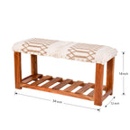Banc de rangement capitonné à 1 étagère pour entrée et chambre - 45,7 cm H x 86,4 cm L x 30,5 cm P