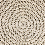 Pouf rond en macramé 18 couleurs crème unies, fait main en coton naturel