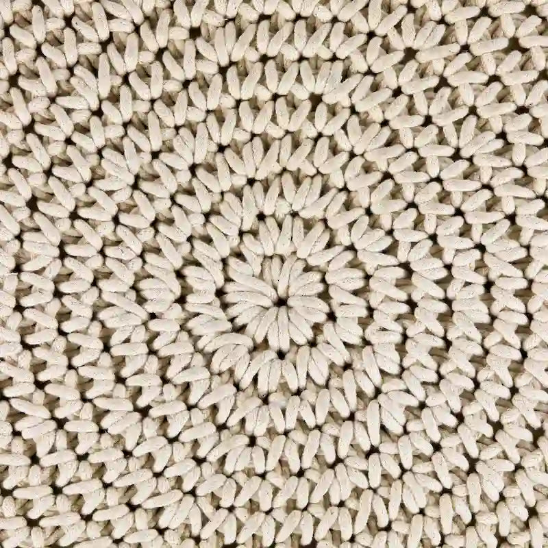 Pouf rond en macramé 18 couleurs crème unies, fait main en coton naturel