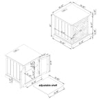 Tavolino da Divano Rustico con Stazione di Ricarica - Altezza 63,5 cm