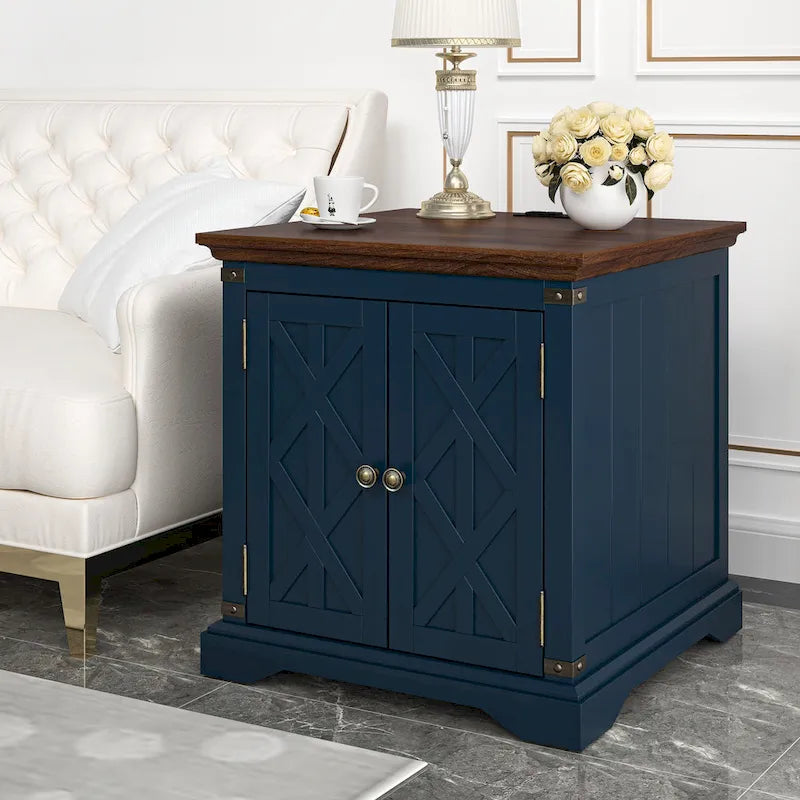 Tavolino da Divano Rustico con Stazione di Ricarica - Altezza 63,5 cm