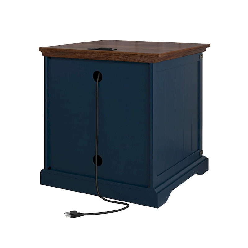 Tavolino da Divano Rustico con Stazione di Ricarica - Altezza 63,5 cm
