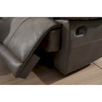 Set Soggiorno Reclinabile in 3 Pezzi in Pelle Rigenerata Betsy Furniture, Divano, Divanetto e Poltrona Girevole