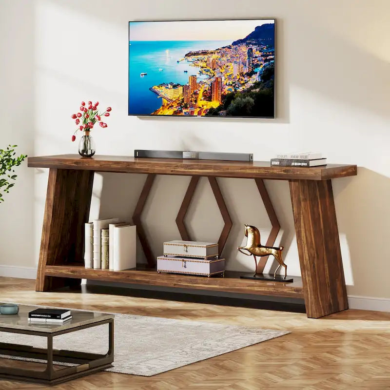 Tavolo consolle da divano in legno da 180 cm per ingresso