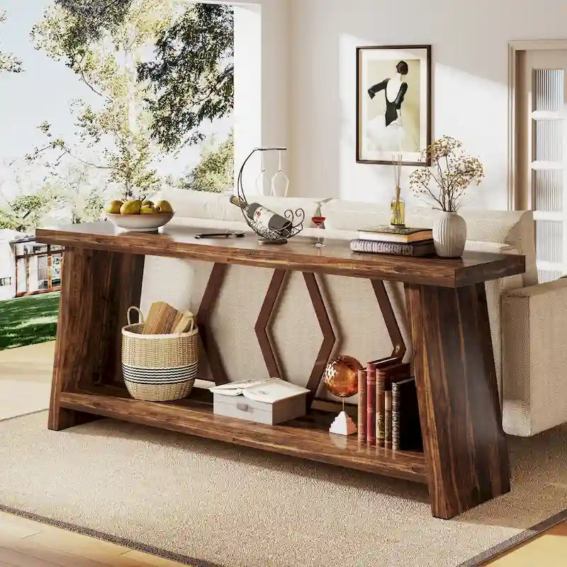 Tavolo consolle da divano in legno da 180 cm per ingresso
