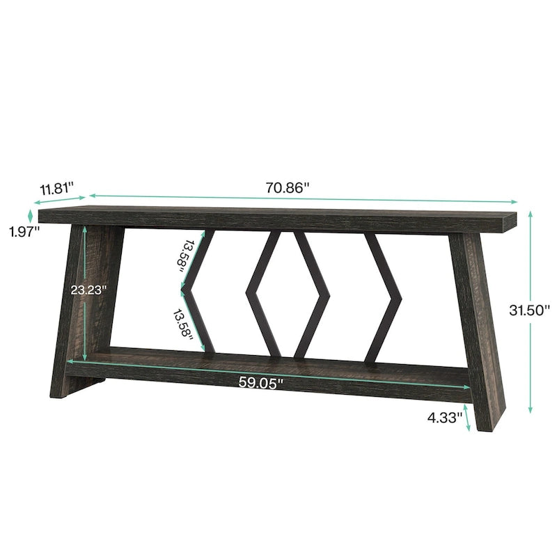 Tavolo consolle da divano in legno da 180 cm per ingresso