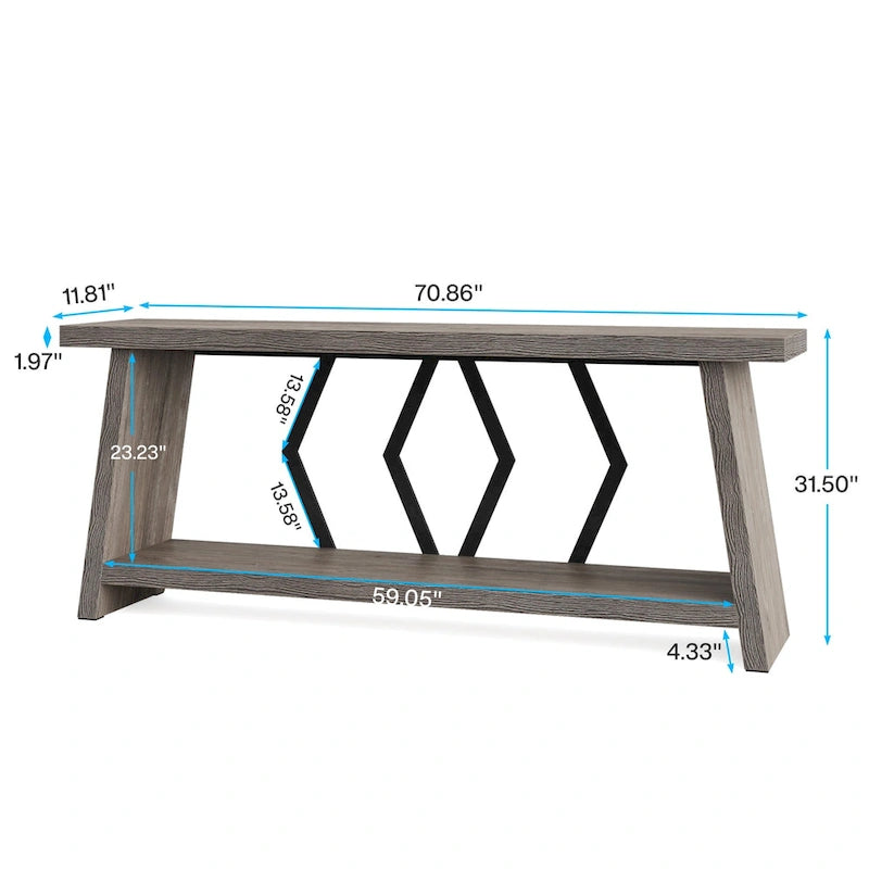 Tavolo consolle da divano in legno da 180 cm per ingresso