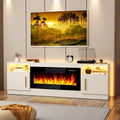 Mobile TV Bossin 70" con caminetto elettrico 36", Mobile TV per televisori fino a 80", 16 colori LED/Centro di intrattenimento