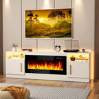 Mobile TV Bossin 70" con caminetto elettrico 36", Mobile TV per televisori fino a 80", 16 colori LED/Centro di intrattenimento
