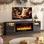 Mobile TV Bossin 70" con caminetto elettrico 36", Mobile TV per televisori fino a 80", 16 colori LED/Centro di intrattenimento