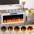 Mobile TV Bossin 70" con caminetto elettrico 36", Mobile TV per televisori fino a 80", 16 colori LED/Centro di intrattenimento