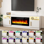 Mobile TV Bossin 70" con caminetto elettrico 36", Mobile TV per televisori fino a 80", 16 colori LED/Centro di intrattenimento