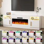 Mobile TV Bossin 70" con caminetto elettrico 36", Mobile TV per televisori fino a 80", 16 colori LED/Centro di intrattenimento