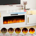 Mobile TV Bossin 70" con caminetto elettrico 36", Mobile TV per televisori fino a 80", 16 colori LED/Centro di intrattenimento